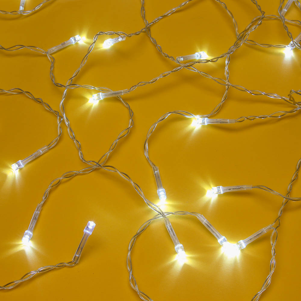 Гирлянда занавес 2х1,5 м СНОУ БУМ, 64 LED ламп, постоянное свечение белым, провод ПВХ прозрачный, 220 В, арт.№ 382-097