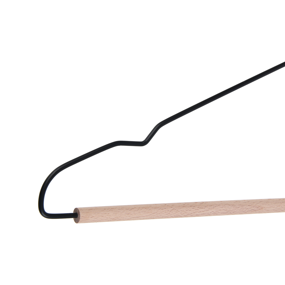 Вешалка для одежды тм VETTA, 41х19,5х0,3 см, металл, дерево, цвет черный, арт.№ 456-147