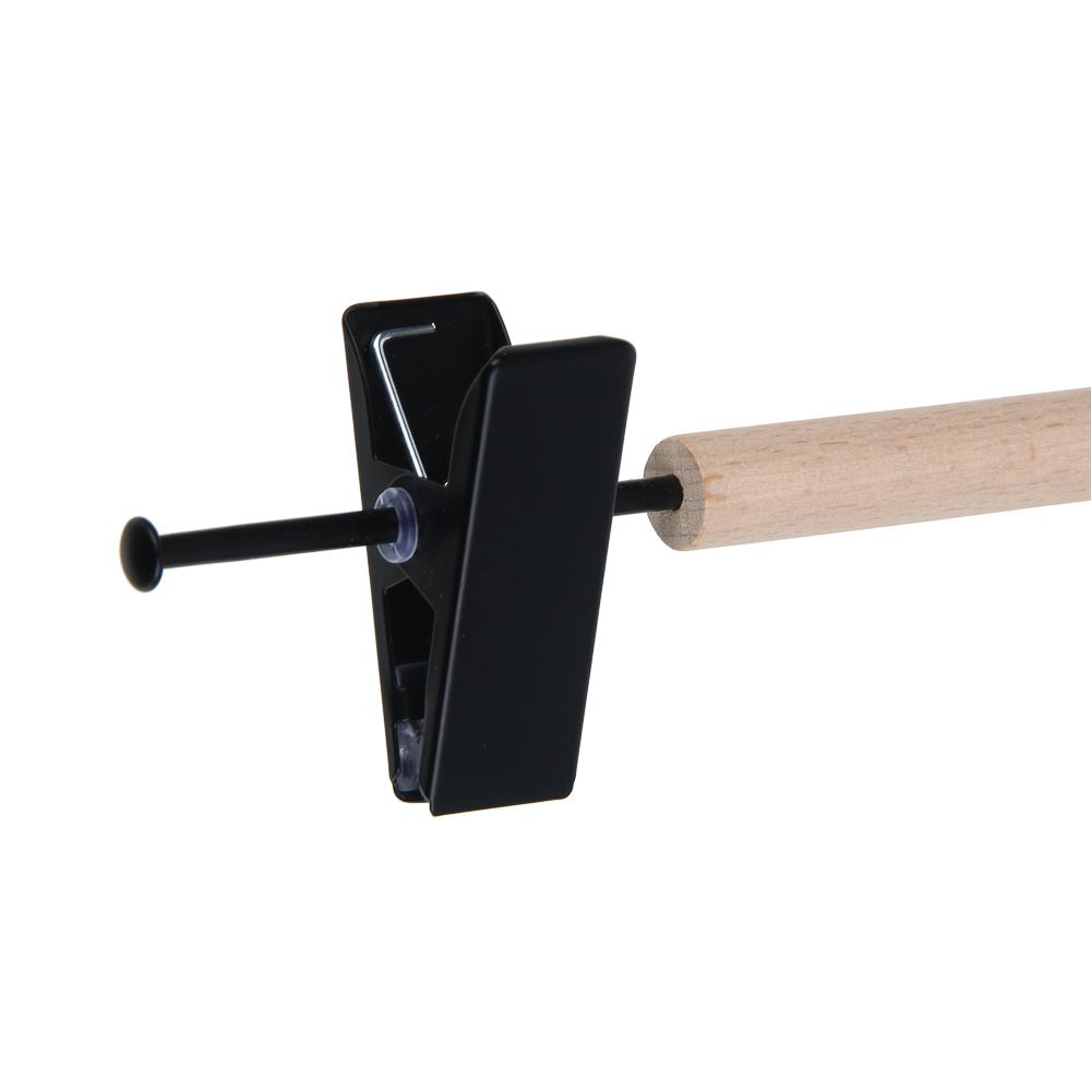 Вешалка для юбок и брюк тм VETTA, 33х10х2,8 см, с зажимами, металл, дерево, цвет черный, арт.№ 456-148