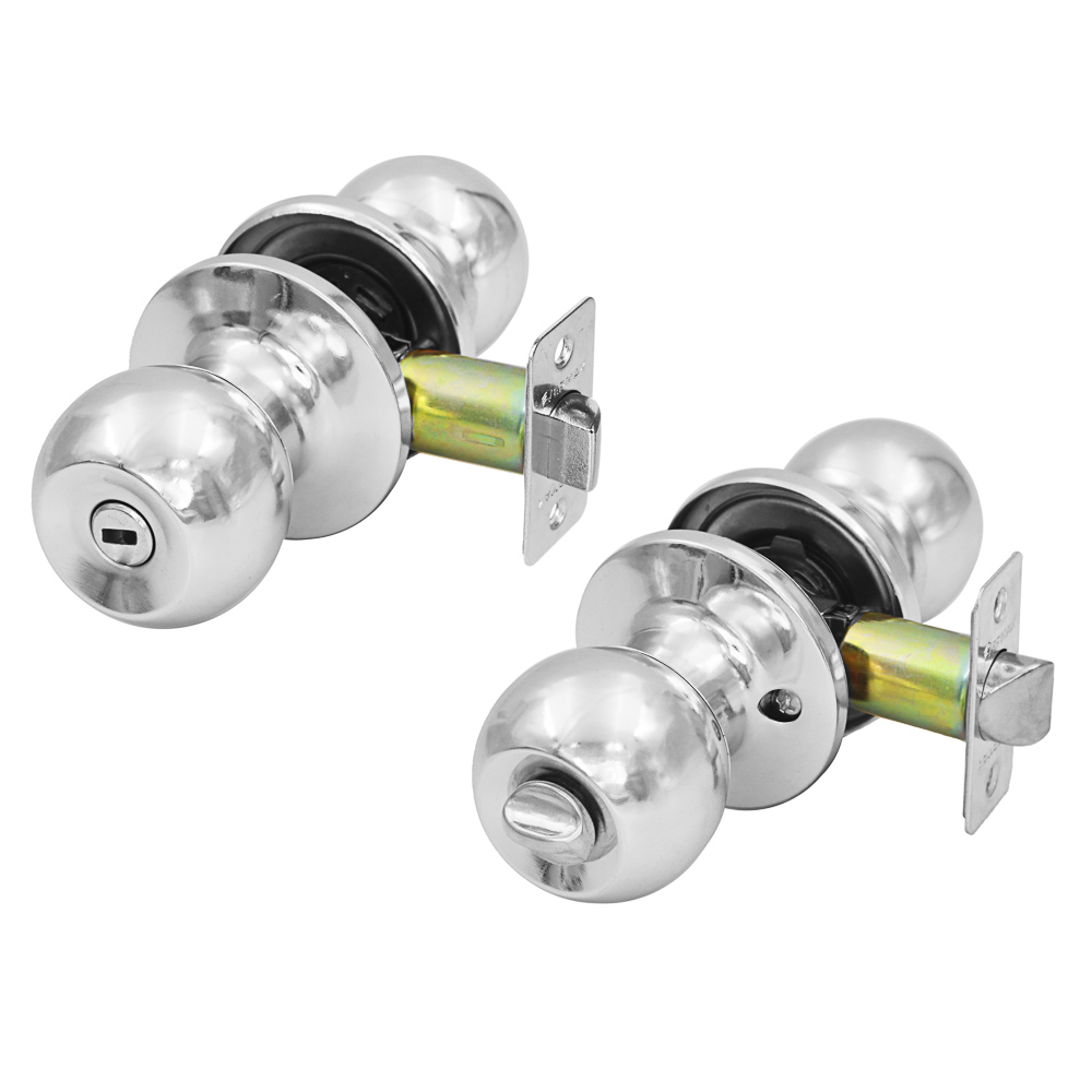 ЕРМАК комплект дверных ручек-кноб "ХРОМ" с фиксатором, арт.№ 673-049