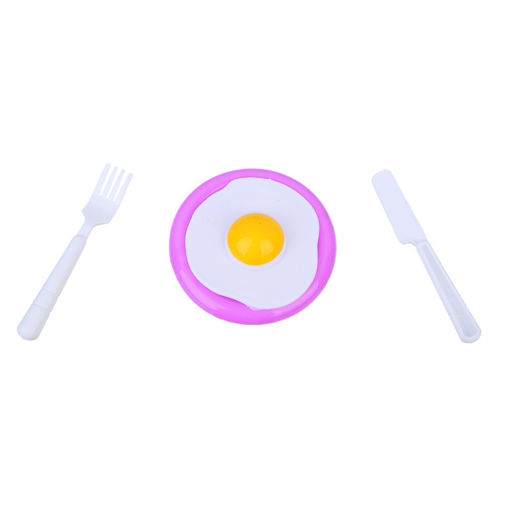 ИГРОЛЕНД Набор игровой, посудка с продуктами, кукольный завтрак, PP, ABS, 16х3,5х22 см, арт.№ 294-206