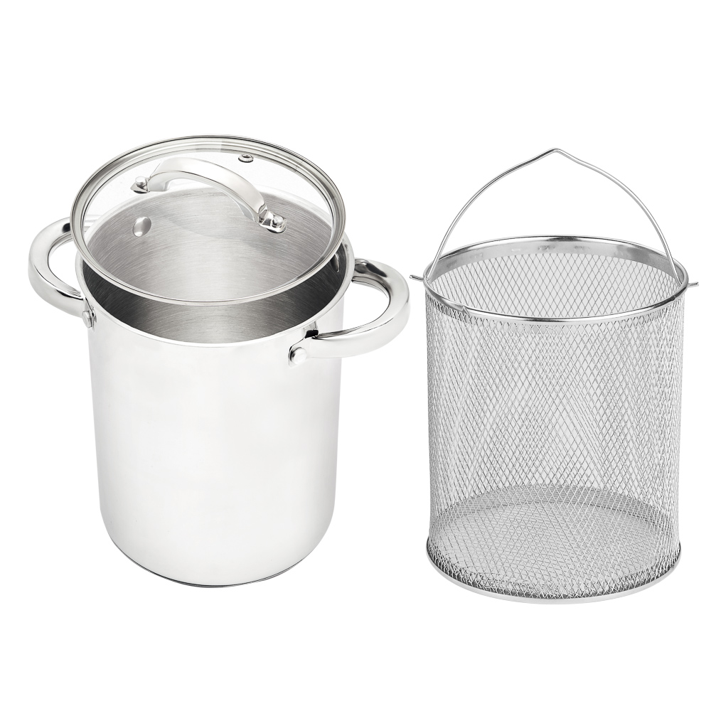 Кастрюля тм SATOSHI 16х21см, 4 л., со стекл.крышкой, сеткой, индукция, арт.№ 822-305