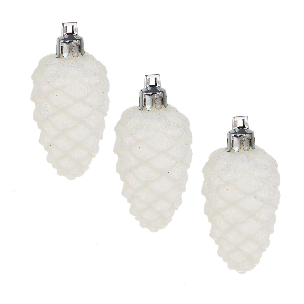 СНОУ БУМ Набор декоративных украшений "Шишки" 3шт, 3,5х7,5см, пластик, арт.№ 397-478