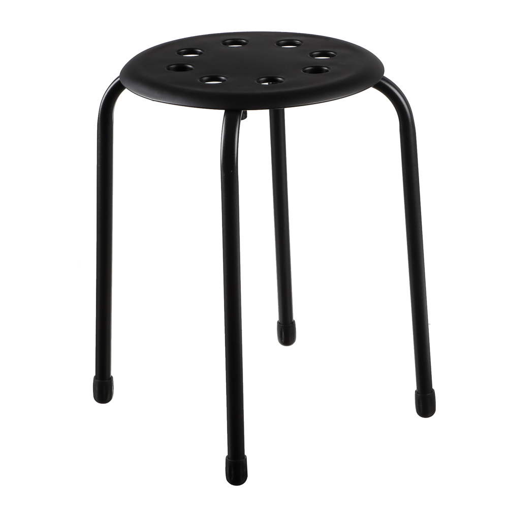 Табурет с пластмассовым сиденьем тм НИКА ТП01 D 320мм, высота 46см, чёрный, арт.№ 465-270