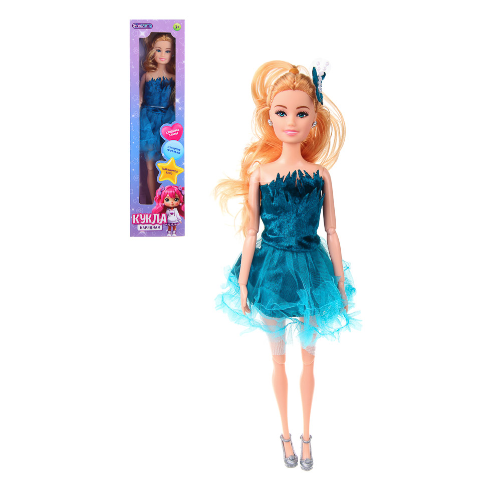 ИГРОЛЕНД Кукла нарядная шарнирная, 29 см, PP, PVC, полиэстер, 8х4х32 см, 4 дизайна — купить в МПР ИГРОЛЕНД Кукла нарядная шарнирная, 29 см, PP, PVC, полиэстер, 8х4х32 см, 4 дизайна, арт.№ 436-144