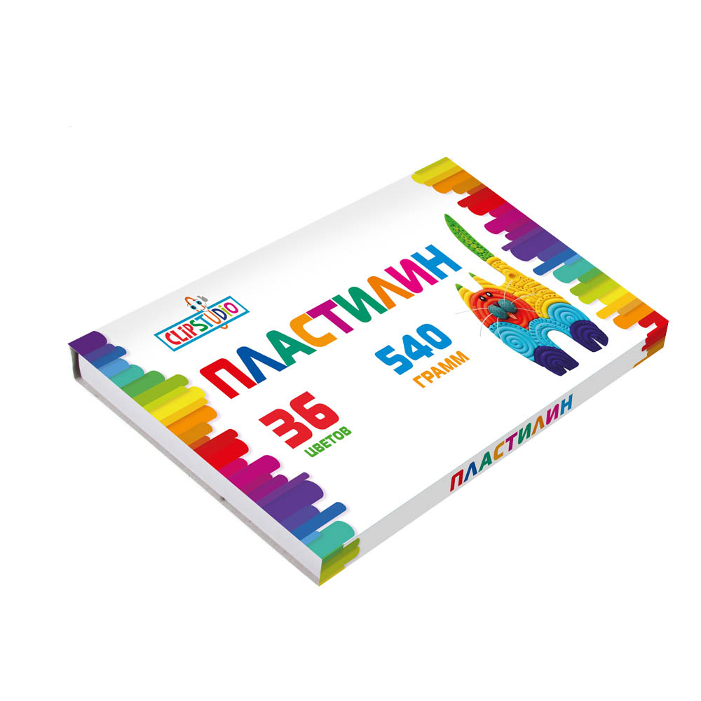 ClipStudio Пластилин 36 цветов 540 грамм, в картонной упаковке, арт.№ 239-057