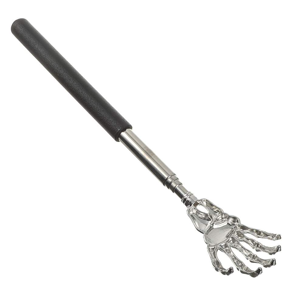 Чесалка для спины раздвижная металлическая 21-60см черная, арт.№ 364-274