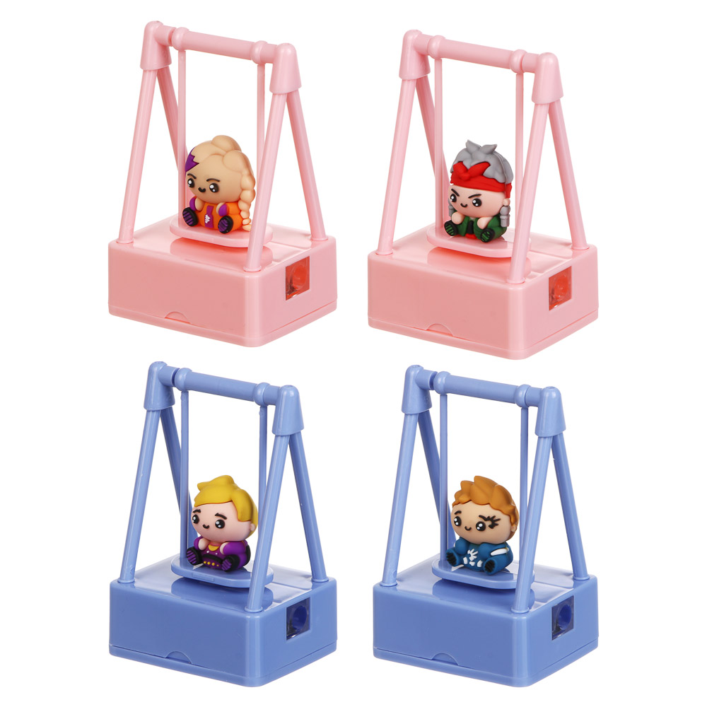 Точилка-качели с фигуркой-топпером BY Русские Супергерои "Яркий День" пластик, металл, 4 диз., арт.№ 801-122