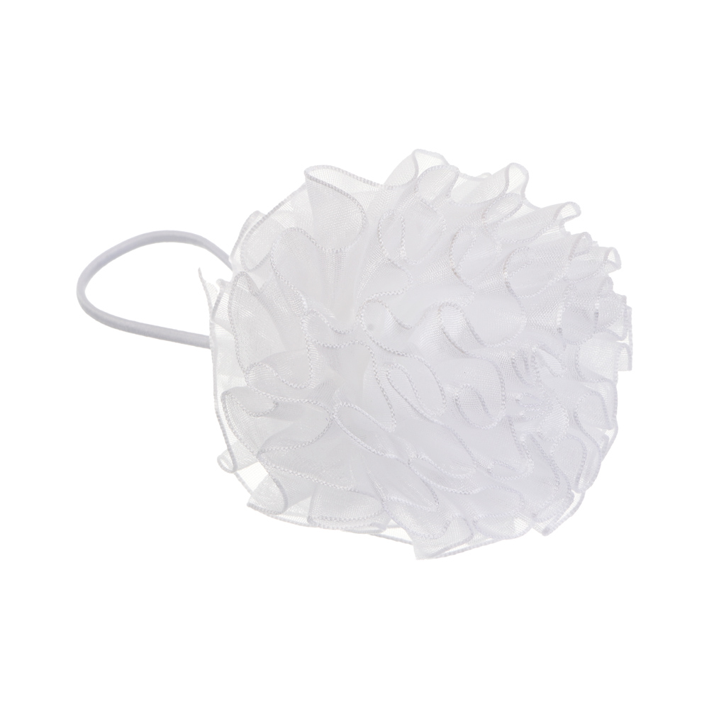 Бант круглый на резинке ЮНИLOOK, 6,5 см, белый, текстиль, арт.№ 322-325