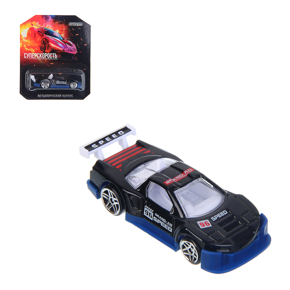 ИГРОЛЕНД Машинка "Супер скорость", металл, РР, 10,9х13 см, 24 дизайна, арт.№ 292-447