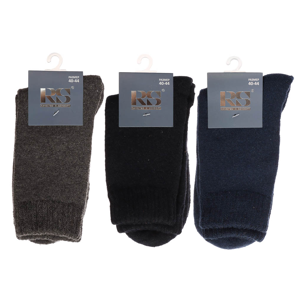 Носки мужские махровые "полушерсть", 65% полушерсть, 15% акрил, 10% спандекс, 10% эластан, р. 40-44, арт.№ 019-514