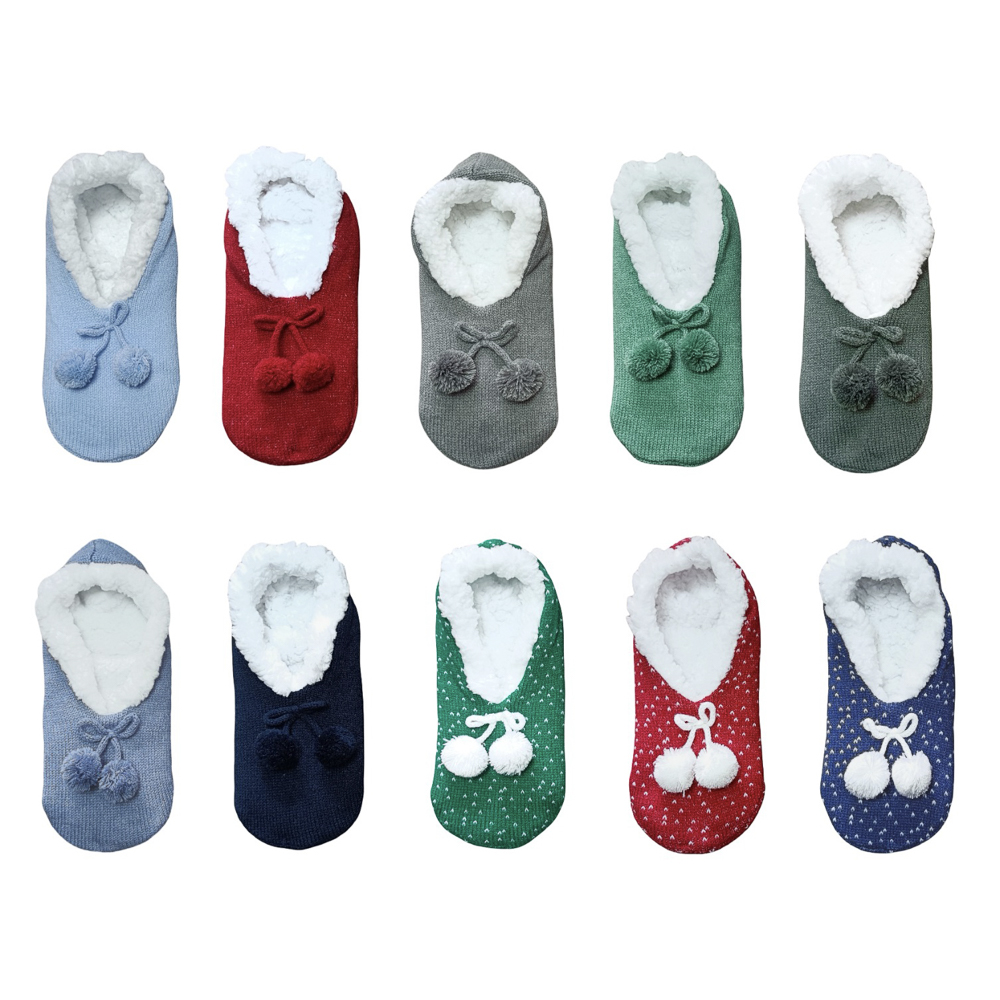 Носки женские с помпоном, тм RS, верх 75% акрил, 25% полиэстер, внутри 100% полиэстер, р. 36-39, арт.№ 019-515