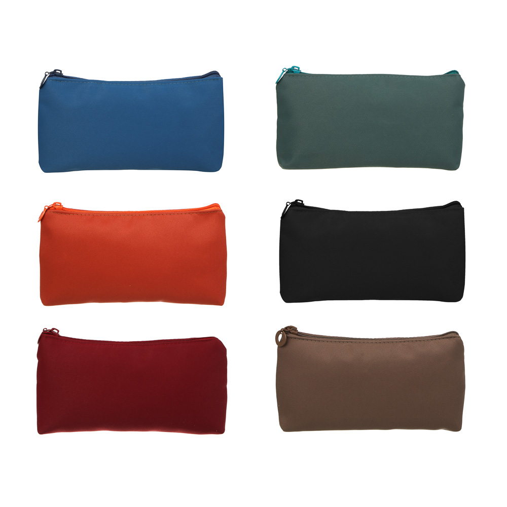 Пенал-косметичка 1 отделение, 21х11см, полиэстер, 6 цветов, арт.№ 541-014