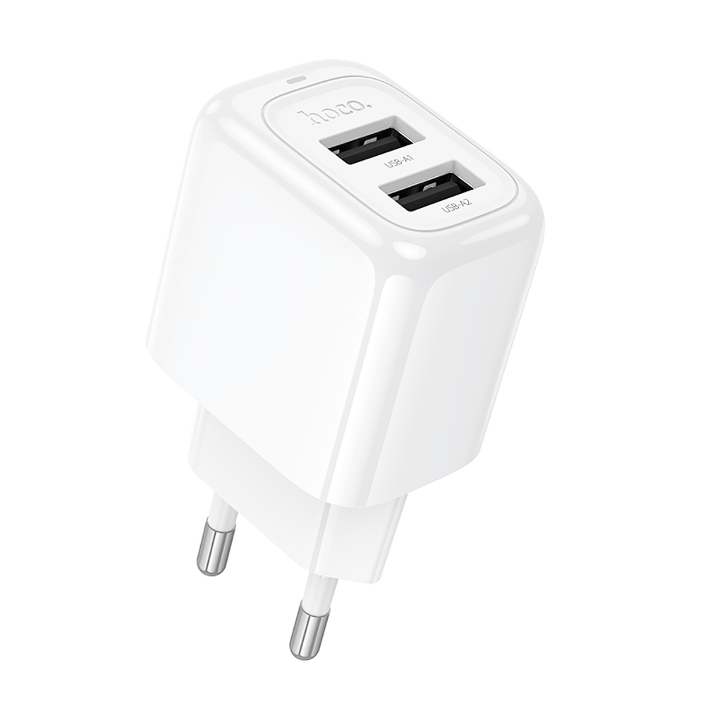 Сетевое зарядное устройство hoco. модель CS51A, 2хUSB-A 12W, цвет: белый, арт.№ 916-279