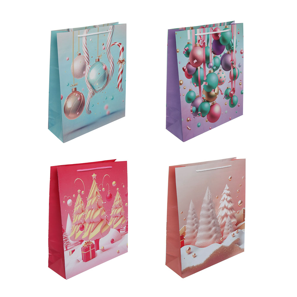 Пакет подарочный тм СНОУ БУМ, 26x32x9см, бумага, 4 дизайна, арт.№ 507-402