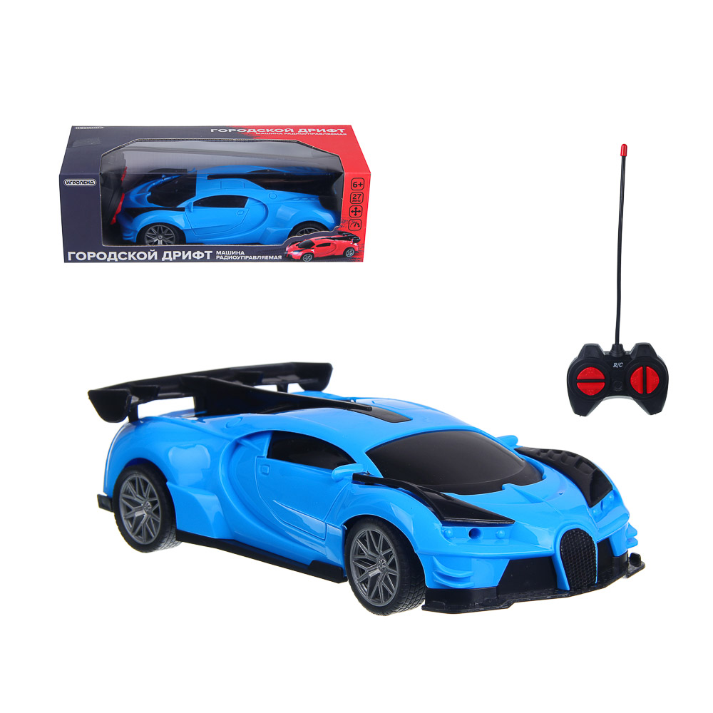 ИГРОЛЕНД Машина радиоуправляемая "Городской дрифт", 4-канальный пульт, 5АА,PP, 21,5x9,5x7 см, 2 диз, арт.№ 293-230