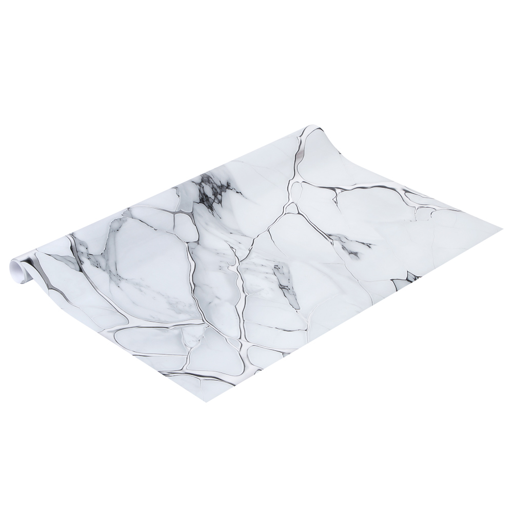 Гибкое стекло тм VETTA Мрамор, 60x80x0,08см, ПВХ, цвет белый с серебром, арт.№ 416-275