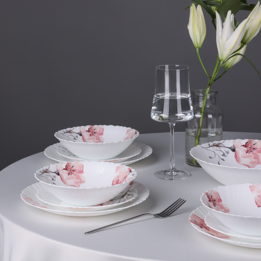 MILLIMI Роселла Набор столовой посуды 13 пр., опаловое стекло, арт.№ 818-873