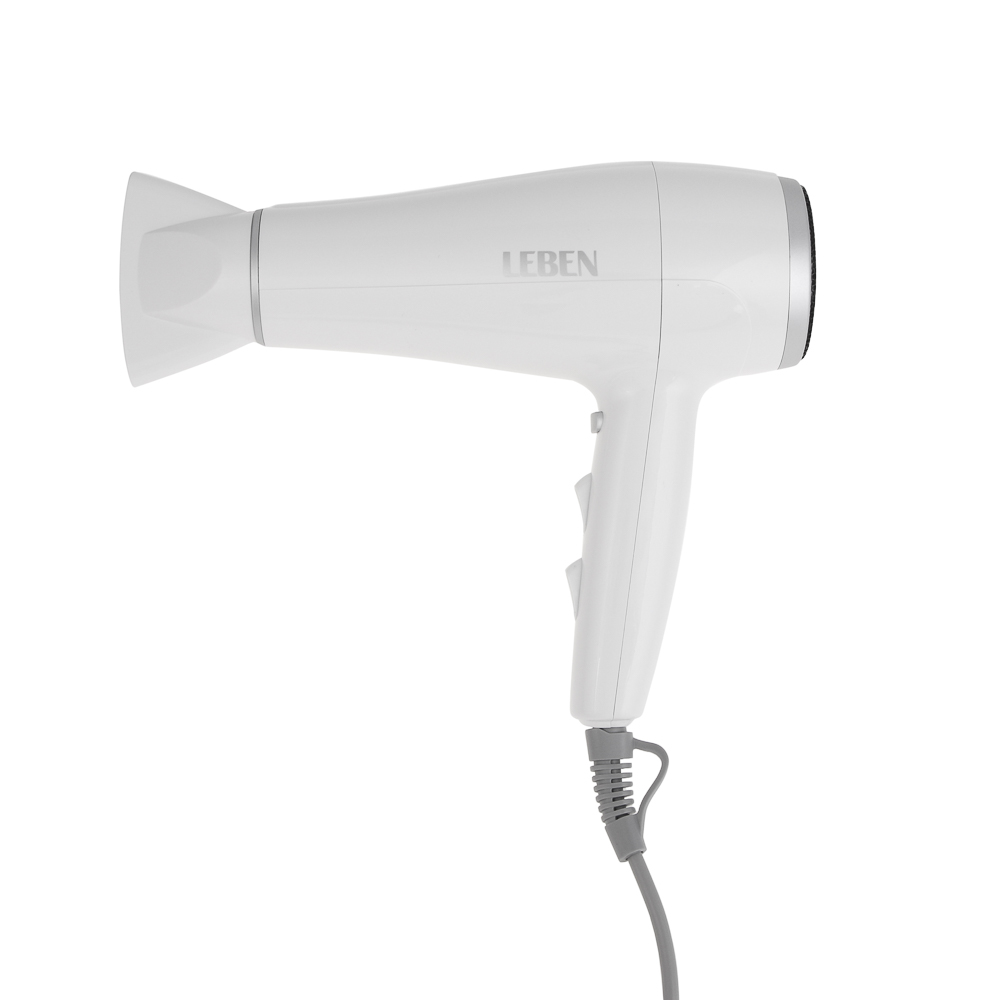 LEBEN Фен для волос, 2200 Вт, 2 скорости, 3 темп.реж., белый, концентратор, арт.№ 259-232