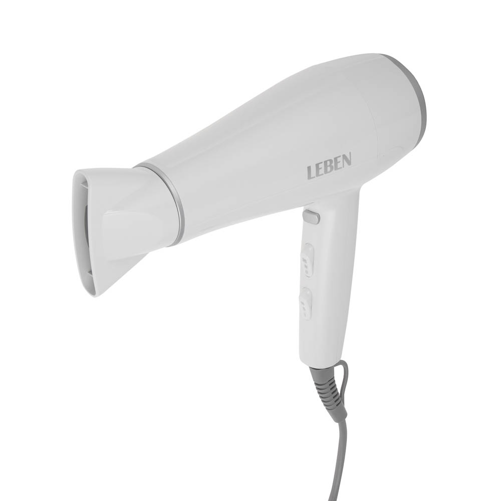 LEBEN Фен для волос, 2200 Вт, 2 скорости, 3 темп.реж., белый, концентратор, арт.№ 259-232