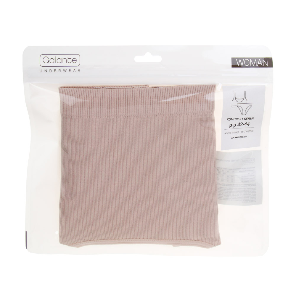 GALANTE Комплект:топ на широких лямках и трусы, р.42-44, 90%полиамид, 10%спандекс, бежевый, НБ25-18, арт.№ 331-380
