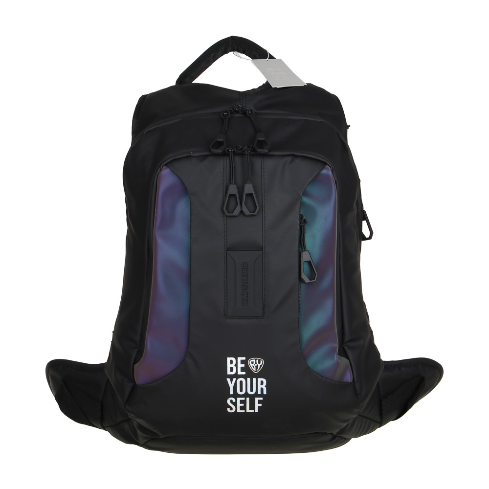 BY Рюкзак подростковый 50х32х17см, "Рефлектив", 2 отд., 3карм., бок.поддержка, ручка, сверхплот. ПЭ, арт.№ 254-678