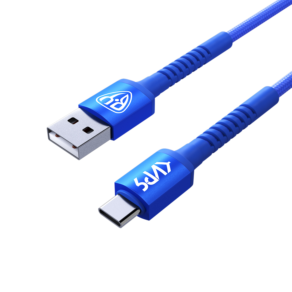 BY Киря Кабель для зарядки XXL Type-C, 2м, Быстрая зарядка 3А, QC, PD 36W, тканевый, синий, арт.№ 931-522