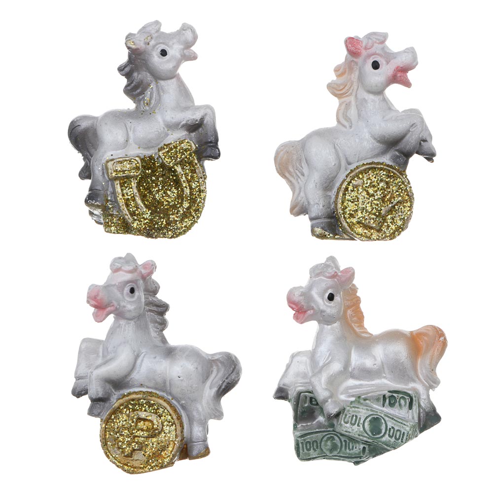 СНОУ БУМ Фигурка лошадки 3x1.5x4 см, полистоун, 4 вида, арт.№ 398-859