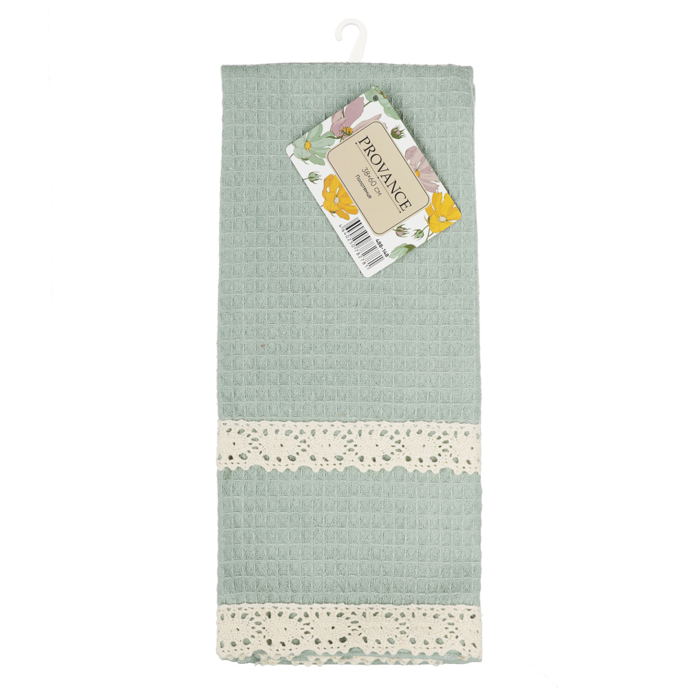 PROVANCE Дейзи Полотенце кухонное с кружевом, 80% хлопок, 20% полиэстер, 38х60см, 3 цвета, арт.№ 488-148