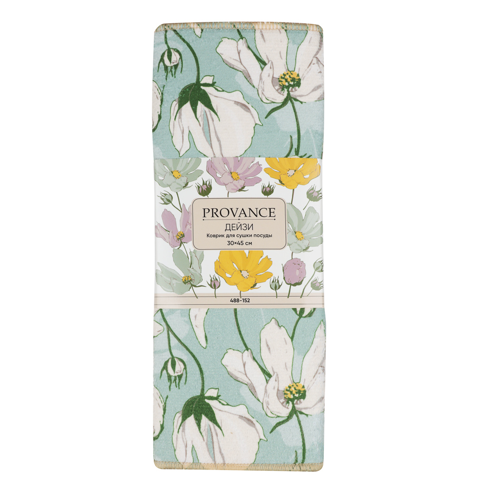 PROVANCE Дейзи Коврик для сушки посуды, 30х45см, 100% полиэстер, 3 дизайна, арт.№ 488-152