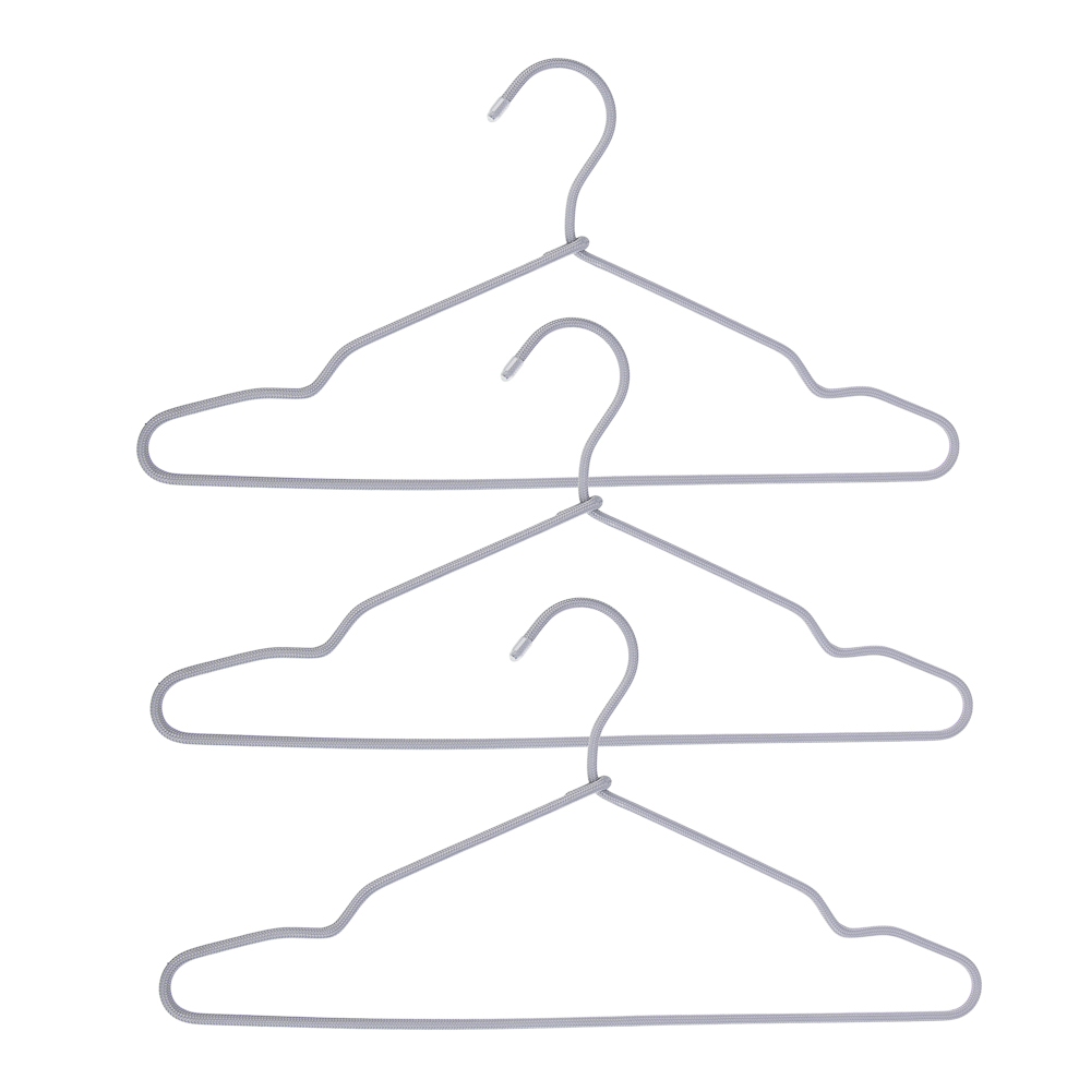 Вешалки для одежды тм VETTA, 3 шт, 40,5х20х0,5 см, металлические с текстильным покрытием, 2 цвета, арт.№ 456-151