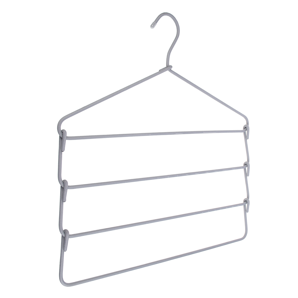 Вешалка для одежды тм VETTA, 4 уровня, 41х42,5х0,38 см, метал. с текстильным покрытием, 2 цвета, арт.№ 456-152