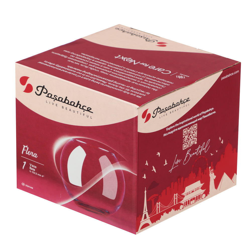 PASABAHCE Ваза Флора h10,25 см, стекло,  инд. упаковка, арт.№ 877-254
