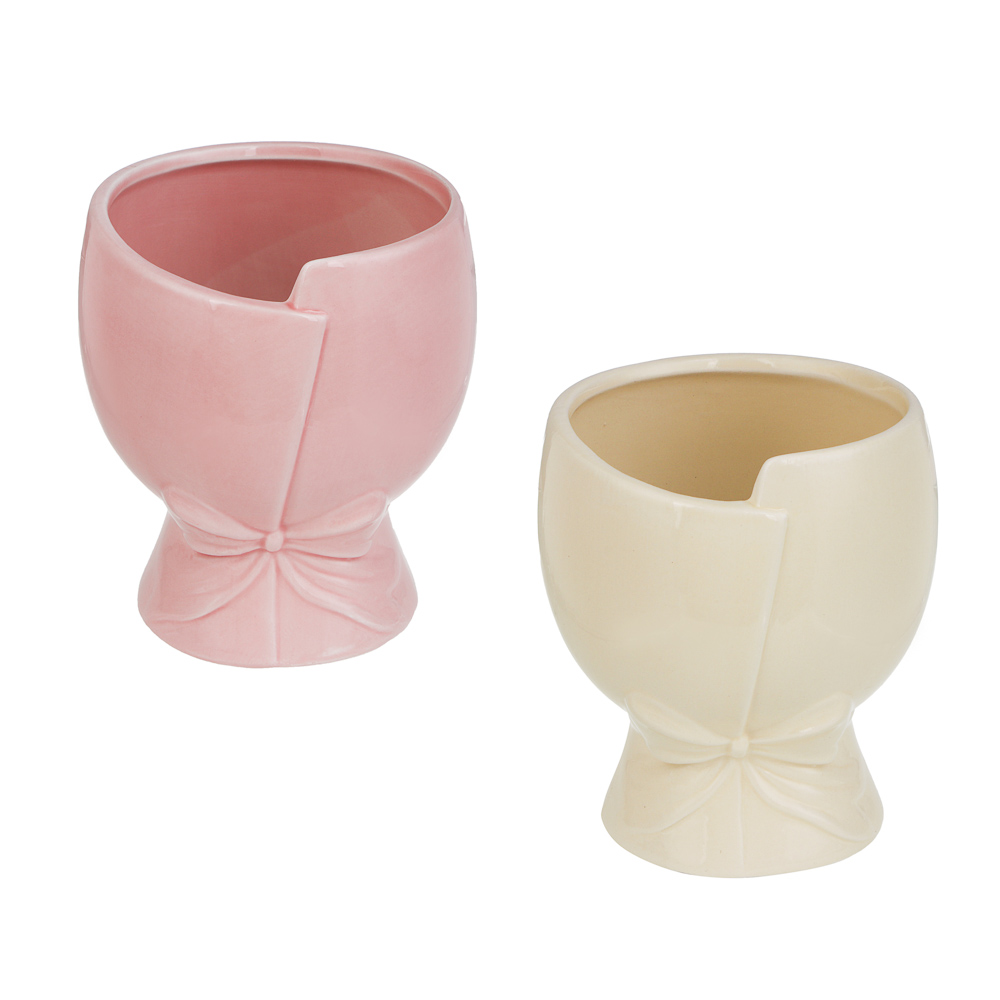 Ваза тм LADECOR "Букет" 12x12x13,5 см, керамика, 2 цвета, арт.№ 502-225