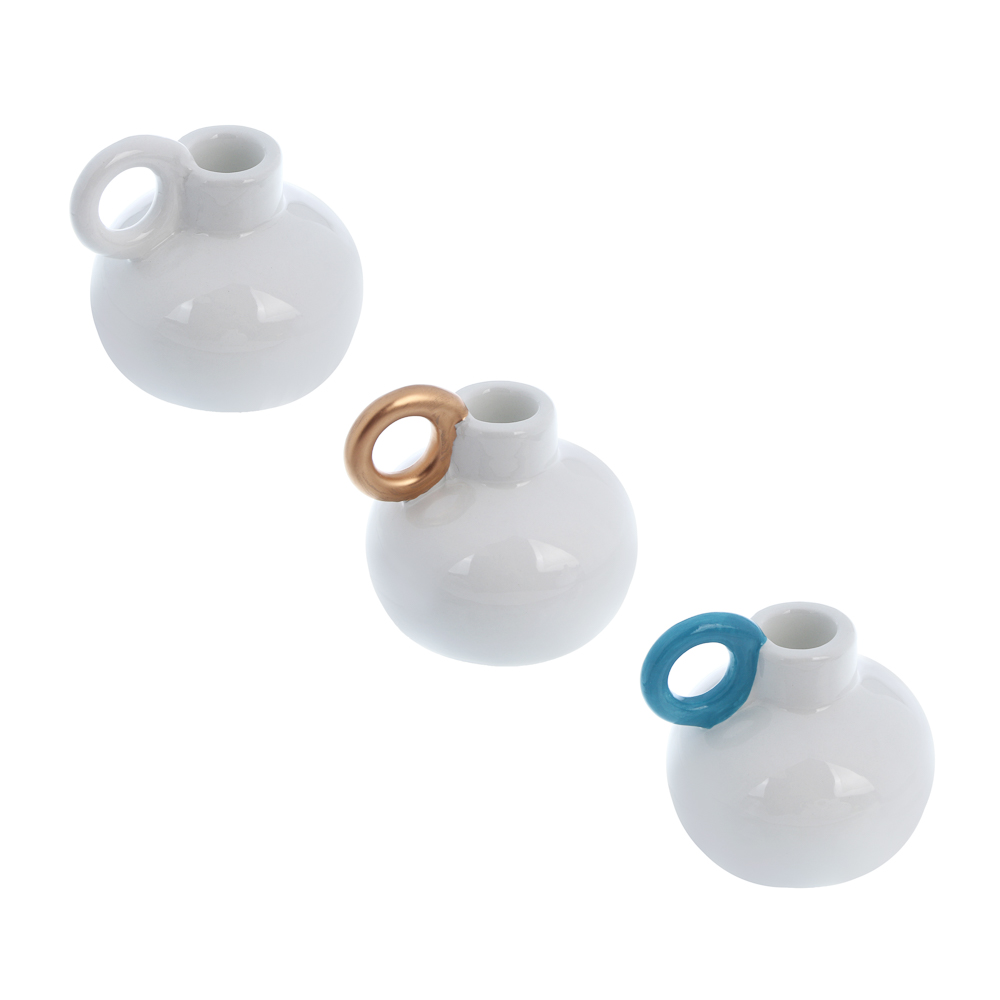 Подсвечник тм LADECOR керамический, 8,2x7,7x9,5 см, с ручкой, гипс, арт.№ 477-263