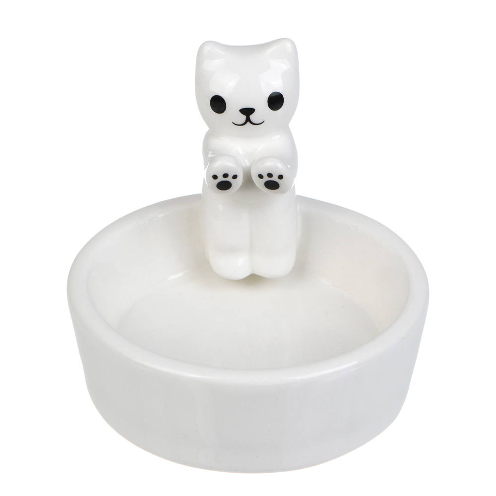 Подсвечник тм LADECOR "Котик" керамический, 7x7x6,5 см, гипс, арт.№ 477-264
