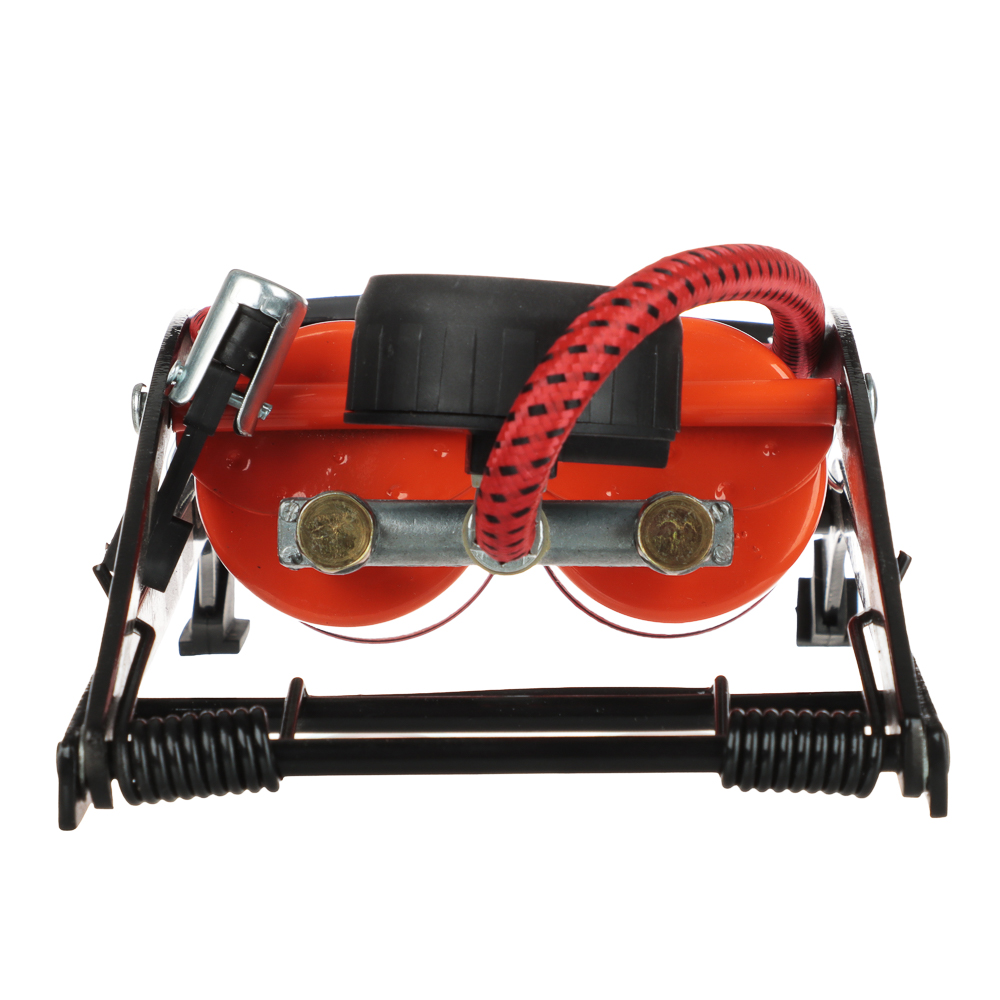 ЕРМАК Насос ножной, сдвоенный, манометр, 2x55x120мм, красный, Дабл, арт.№ 713-091