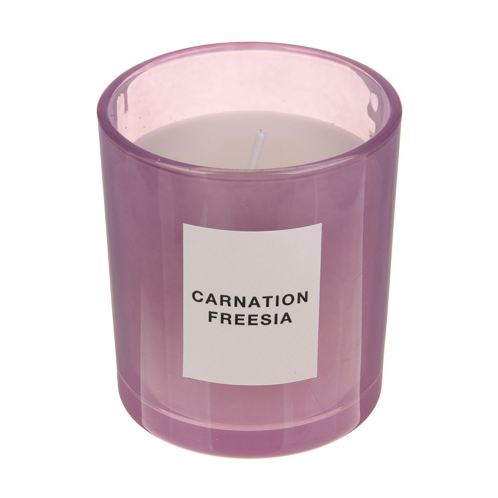 LADECOR Свеча ароматическая в стеклянном корпусе, 130 г, 7х7х8 см, 3 аромата, арт.№ 508-002