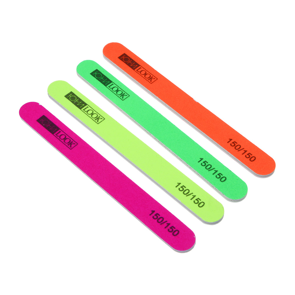 Пилка шлифовальная тм ЮL 2-х сторонняя, 150/150 грит, ЭВА, пластик, 17,8 см, 4 цвета, арт.№ 305-461