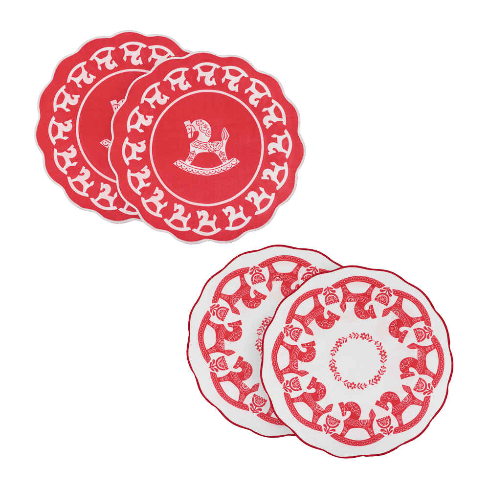 PROVANCE Красный конь Салфетки сервировочные, 2шт в комплекте, 38см, 100% полиэстер, 2 дизайна, арт.№ 492-266