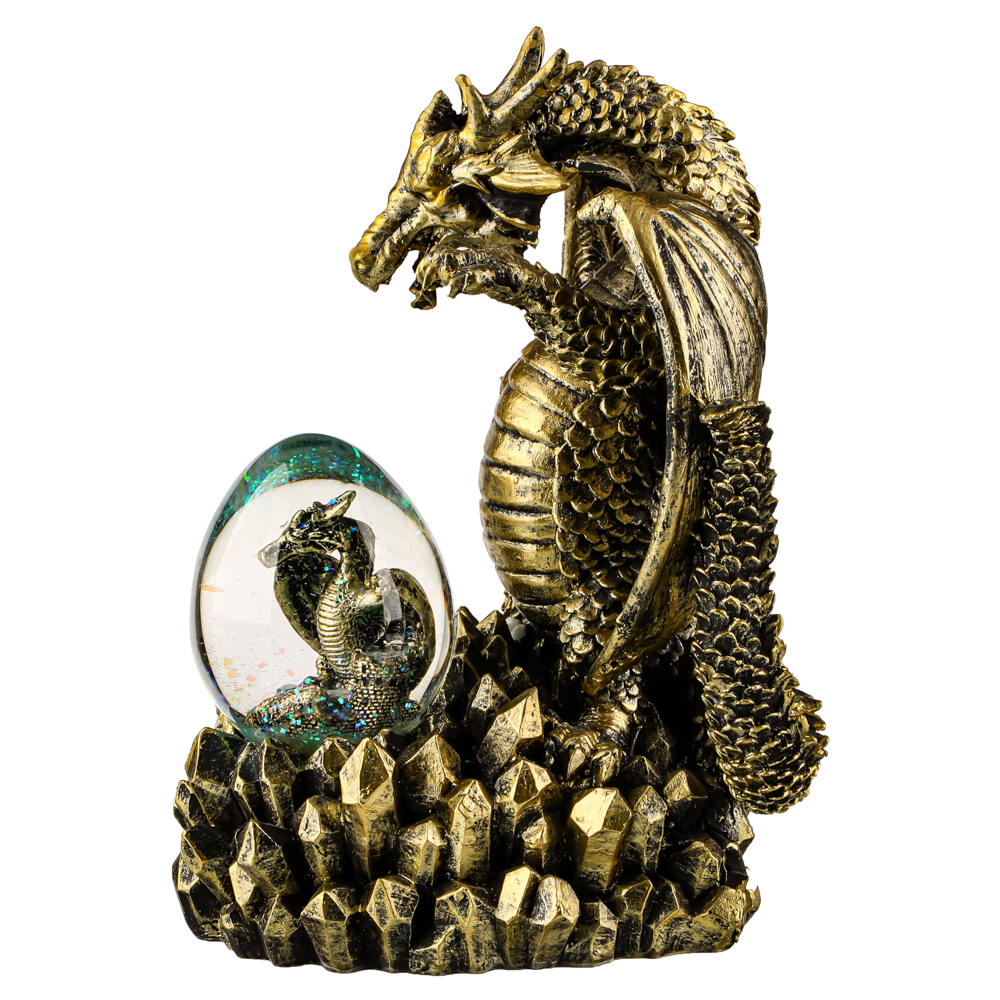 СНОУ БУМ Сувенир со снежным шаром "Сказочный дракон" 16х15х22, полистоун, состаренная бронза, арт.№ 359-872