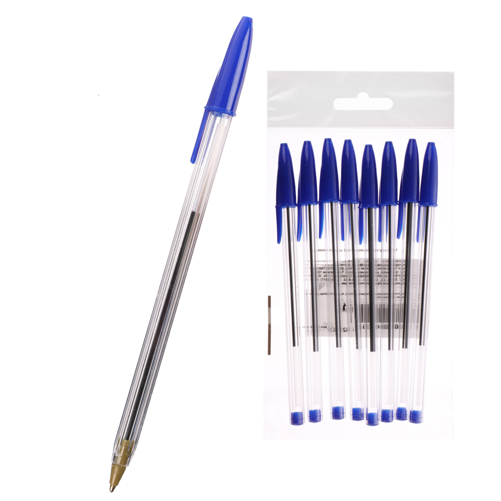 Набор ручек шариковых, синие, 8 шт. в уп., арт.№ 627-168