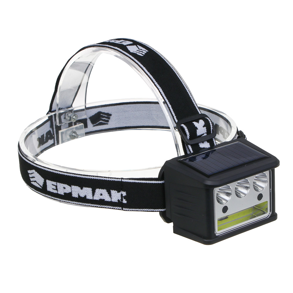 Фонарь налобный тм ЕРМАК,LED COB, 5 режимов,800мАч, Type-C, солн. батарея, красный свет, 78х55х56 мм, арт.№ 221-093