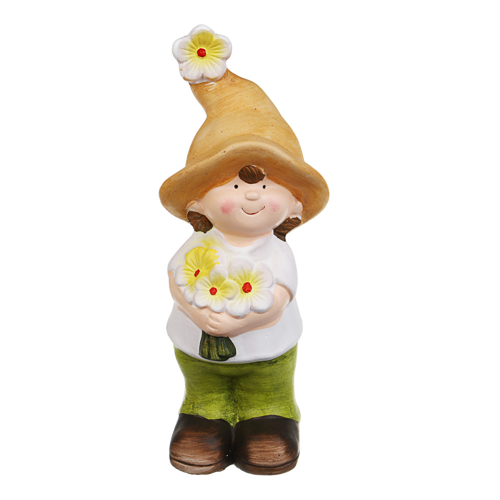 Фигурка садовая "Мальчик/Девочка" тм INBLOOM, 10x10x25см, глина, арт.№ 162-297