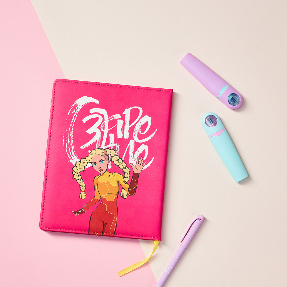 BY Русские Супергерои Дневник шк., А5+ (20,8x16,5см), 48л., тв.обл.с порол., иск.кожа, "Заря фэшн", арт.№ 564-080