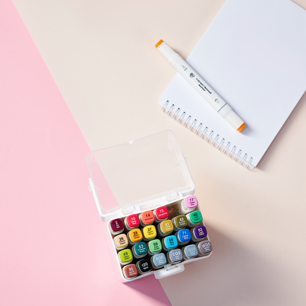 BY Русские Супергерои Набор маркеров худ., 2-стор., круг.након./кисточка, 24 цв., "Кавай", пл.бокс, арт.№ 613-095