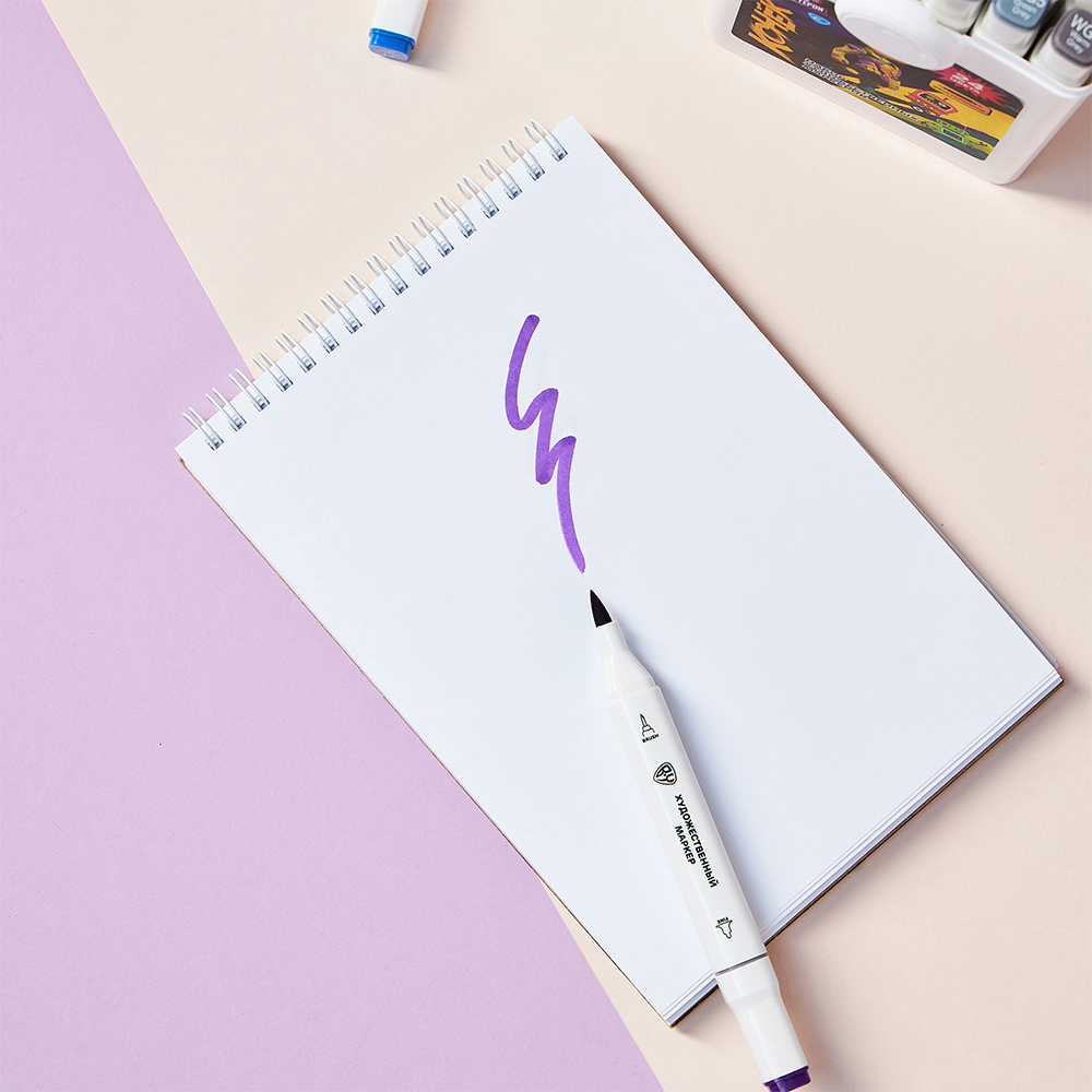 BY Русские Супергерои Набор маркеров худ., 2-стор., круг.нак./кист., 24цв., "Конек джуниор", пл.бокс, арт.№ 613-096