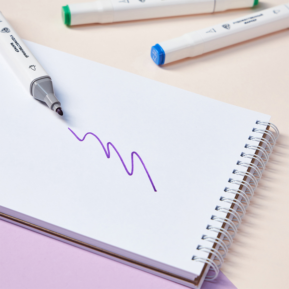 BY Русские Супергерои Набор маркеров худ., 2-стор., круг.нак./кист., 24цв., "Конек джуниор", пл.бокс, арт.№ 613-096