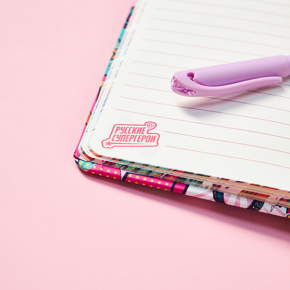 BY Русские Супергерои Зап.книжка 17,8х13см, 112л., тв.обл.с пор., ПУ "софт тач", магнит, "Заря фэшн", арт.№ 557-086