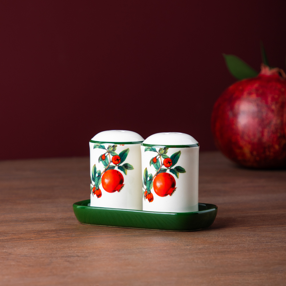 MILLIMI Гранат Набор для соли и перца на подставке, 11х6,5х7см, керамика, арт.№ 824-138